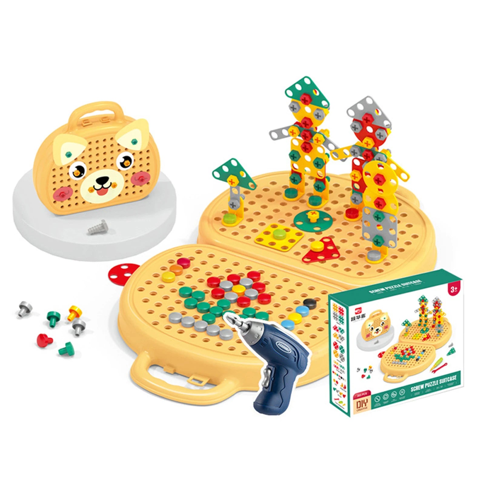 Perceuse électrique pour enfants, boîte à outils, jeux de perçage, Puzzle éducatif, jouet pour garçons, Puzzle à vis Montessori, jouets de jeu de simulation pour enfants