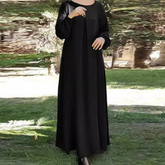 Robe Longue pour Femme Musulmane, Vêtement Éducatif, Eid Abaya, Dubaï, Arabie Saoudite, Maroc, Jalabiya, Ramadan, Couleur Unie, Islam Modeste