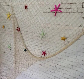 Decorative fish net for underwater party, 7.5 inches, dining room decoration ornaments, summer beach decor, children's birthday party decor