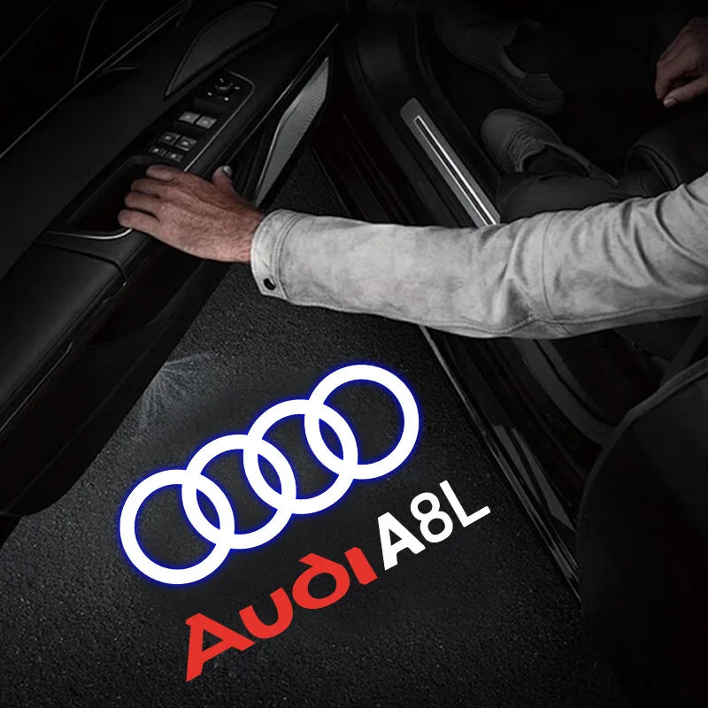 Projecteur Laser Led de Logo de lumière de bienvenue de porte de voiture, pour Audi A1 A3 A4 A5 A6 B5 B6 B7 B8 C5 C6 C7 A7 A8 Q3 Q5 Q7 TT 8V, accessoire de voiture