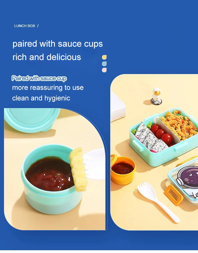 Boîte à déjeuner mignonne pour enfants, filles et garçons, avec compartiments, boîte à déjeuner Bento, étanche, boîtes à collations alimentaires pour enfants, nouveau 2025