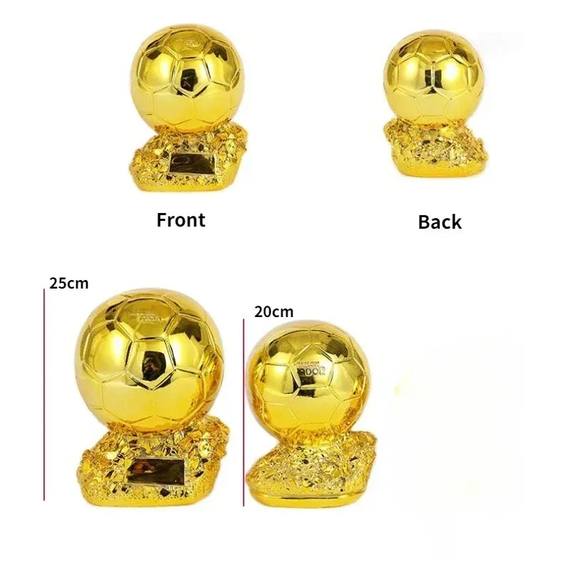 Ballon doré de Football 15/20/25cm, Excellent joueur, compétition, récompense d'honneur, trophée sphérique, cadeau, accessoires de décoration pour la maison