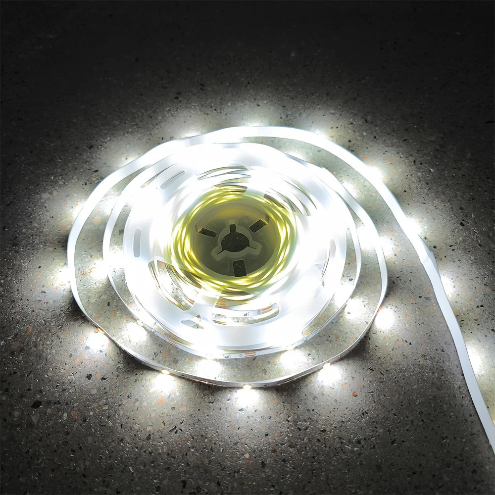 USB DC 5V 2835 LED strip light, white/warm white, with on/off switch, for bedroom, mirror, wardrobe, cabinet, TV
