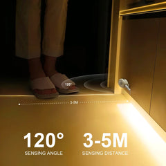 Bande lumineuse LED USB 5V, étanche, SMD2835, avec capteur de mouvement PIR sensible, temps de retard réglable pour cuisine, chambre à coucher, couloir