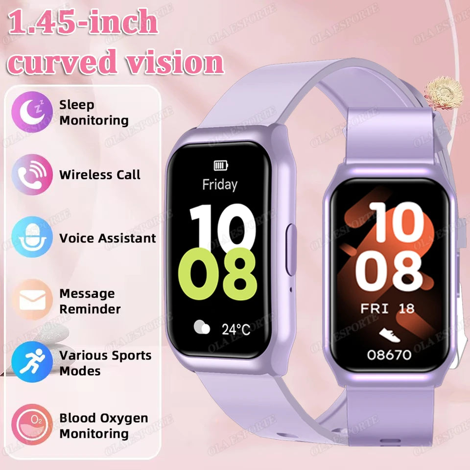 Nouveau écran incurvé montre intelligente 2025 pour montre de santé fréquence cardiaque sang oxygène/pression moniteur de sommeil sport étanche Smartwatch