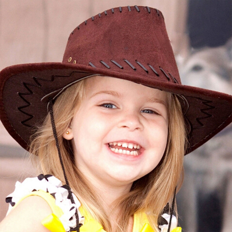 Chapeau de cowboy occidental à bord incurvé pour enfants, chapeau de soleil extérieur pour tout-petits, cadeaux d'anniversaire pour enfants, casquette de vacances, chapeau de cosplay de fête, nouveau