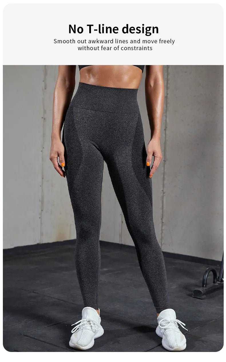 Leggings de sport taille haute pour femme, collants d'entraînement élastiques, pantalons d'entraînement sans couture pour femme, fitness, yoga, levage des fesses, courbes