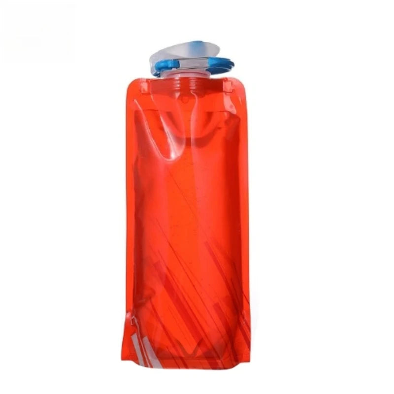 Bouteilles d'eau pliables, bouteille de voyage Flexible et réutilisable, pochette en plastique, flacon souple, sac d'eau avec mousqueton
