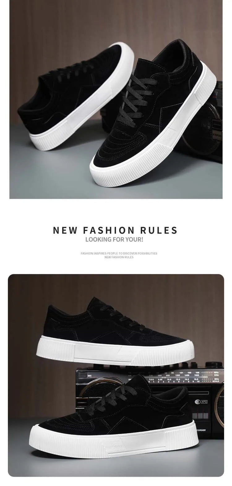Baskets pour hommes chaussures plates de mode pour homme chaussures décontractées de haute qualité pour hommes classique confortable résistant à l'usure couleur Pure