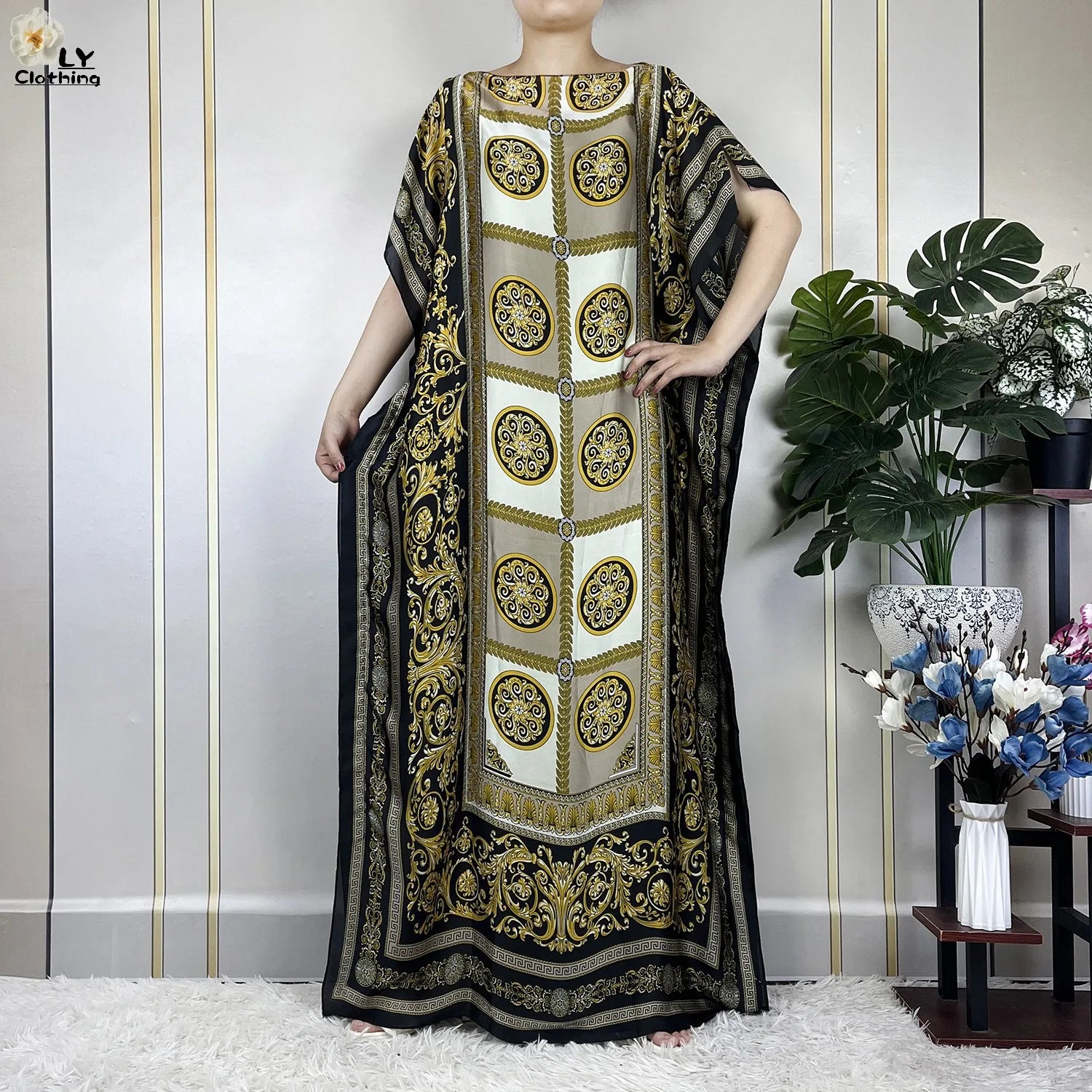 Muslim abayas with belt for women, African maxi dress, elegant evening dress, soft printed turban, new fashion, 2023