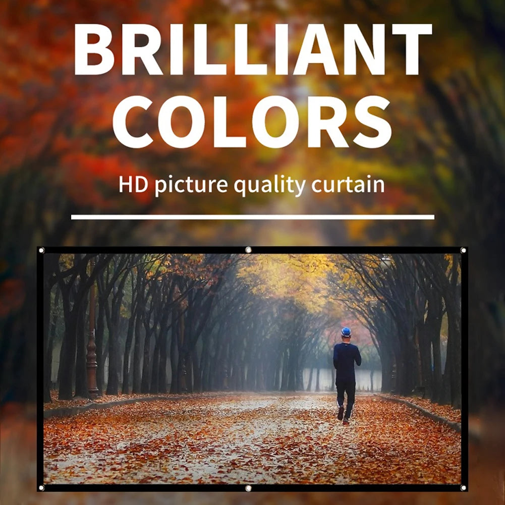 Écran de projection portable simple, grille de rideau, écran HD, cinéma à domicile, bureau, film extérieur, 60 ", 72", 84 ", 100", 120/150"