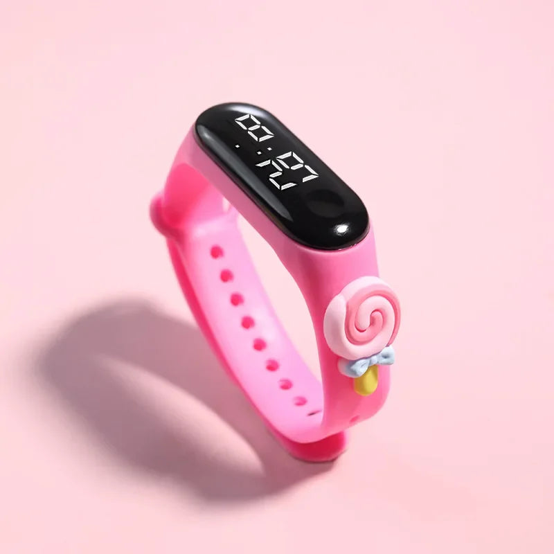 Montre numérique en silicone pour enfants, montres de sport pour enfants, montres électroniques pour filles, montre-bracelet de dessin animé LED, mode
