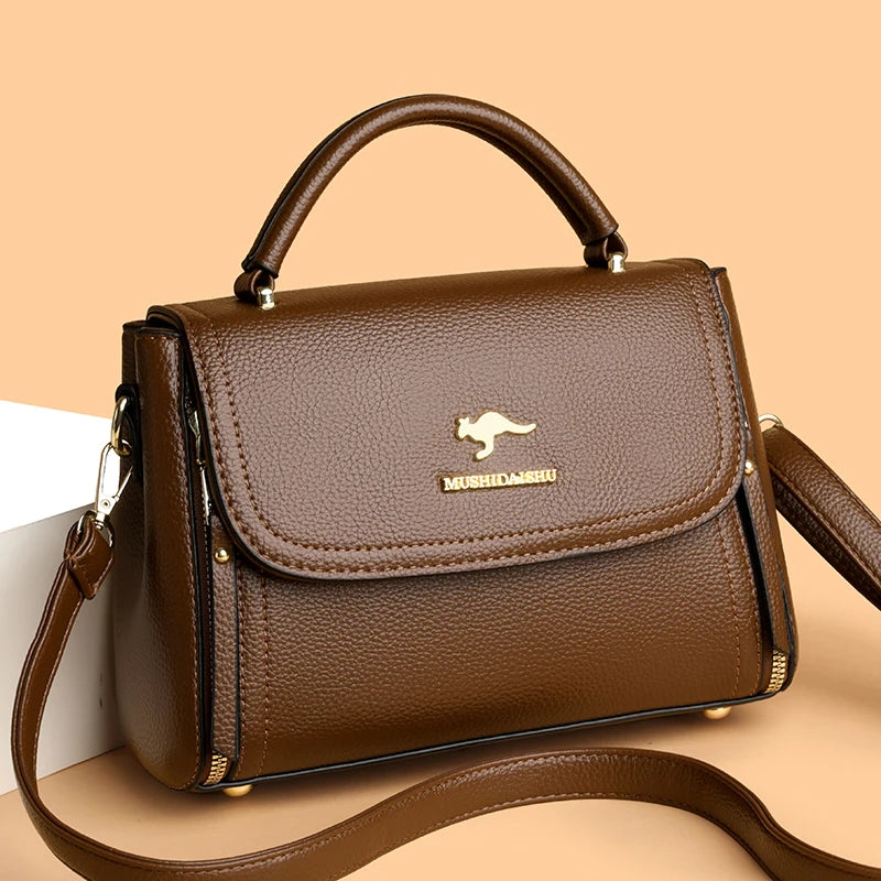 Women's soft leather top-handle bags, luxury design, insider messenger bags, high-quality handbags and purses, CommConsul Handbag 