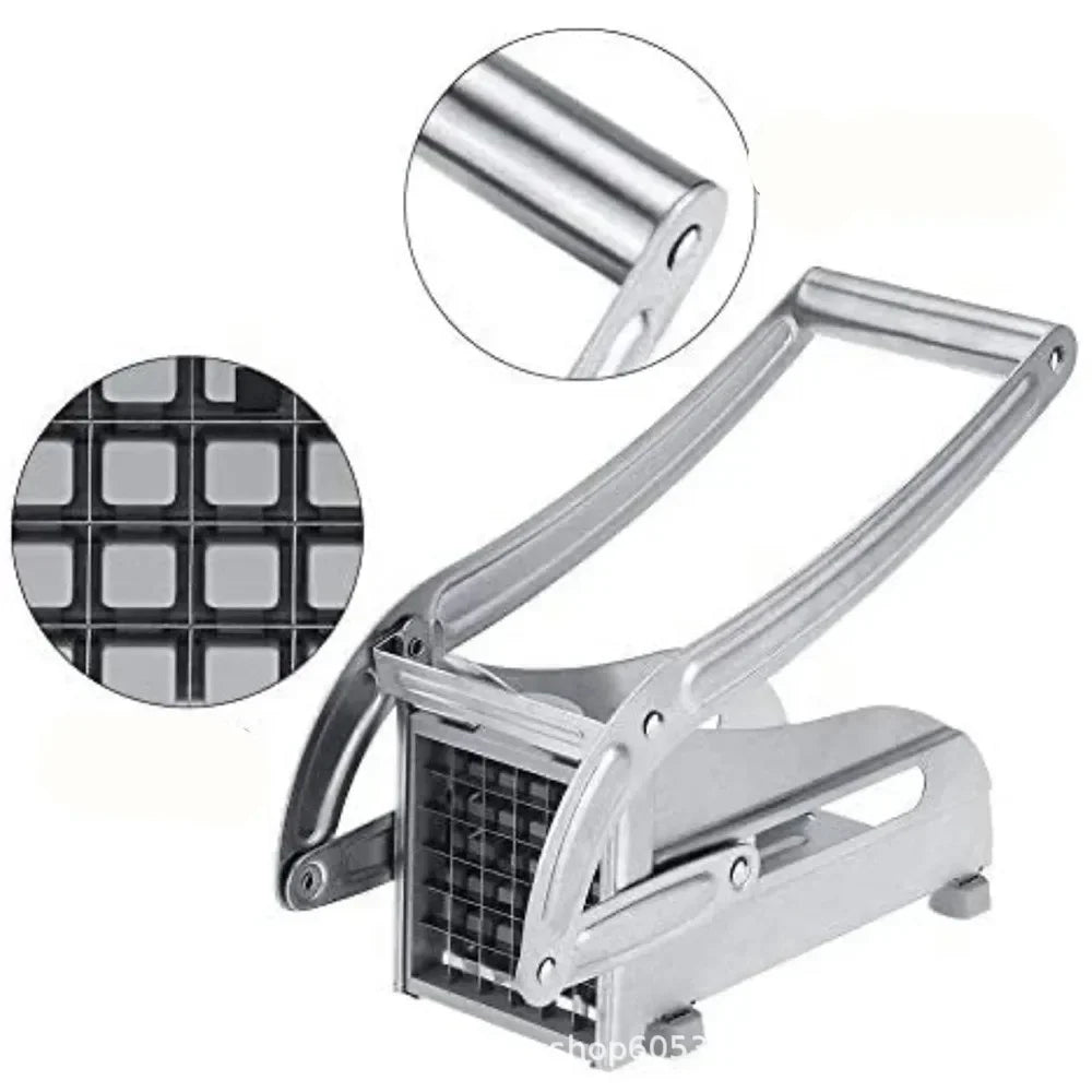Stainless Steel French Fry Cutter, Manual Potato Slicer for Home Use, Multifunctional Vegetable Slicer for Cucumber and Carrots
