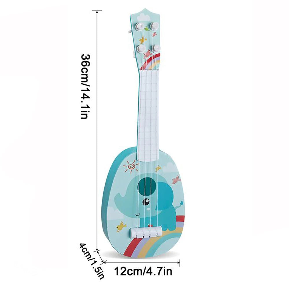 Jouet de guitare ukulélé pour tout-petits, Instruments de musique d'éducation précoce, Mini jouets d'apprentissage de guitare à 4 cordes, jouets interactifs Parent-enfant