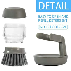 Brosse à vaisselle avec distributeur de savon, brosse à palme, lavage de la vaisselle, brosses à récurer de cuisine avec support, plateau d'égouttage