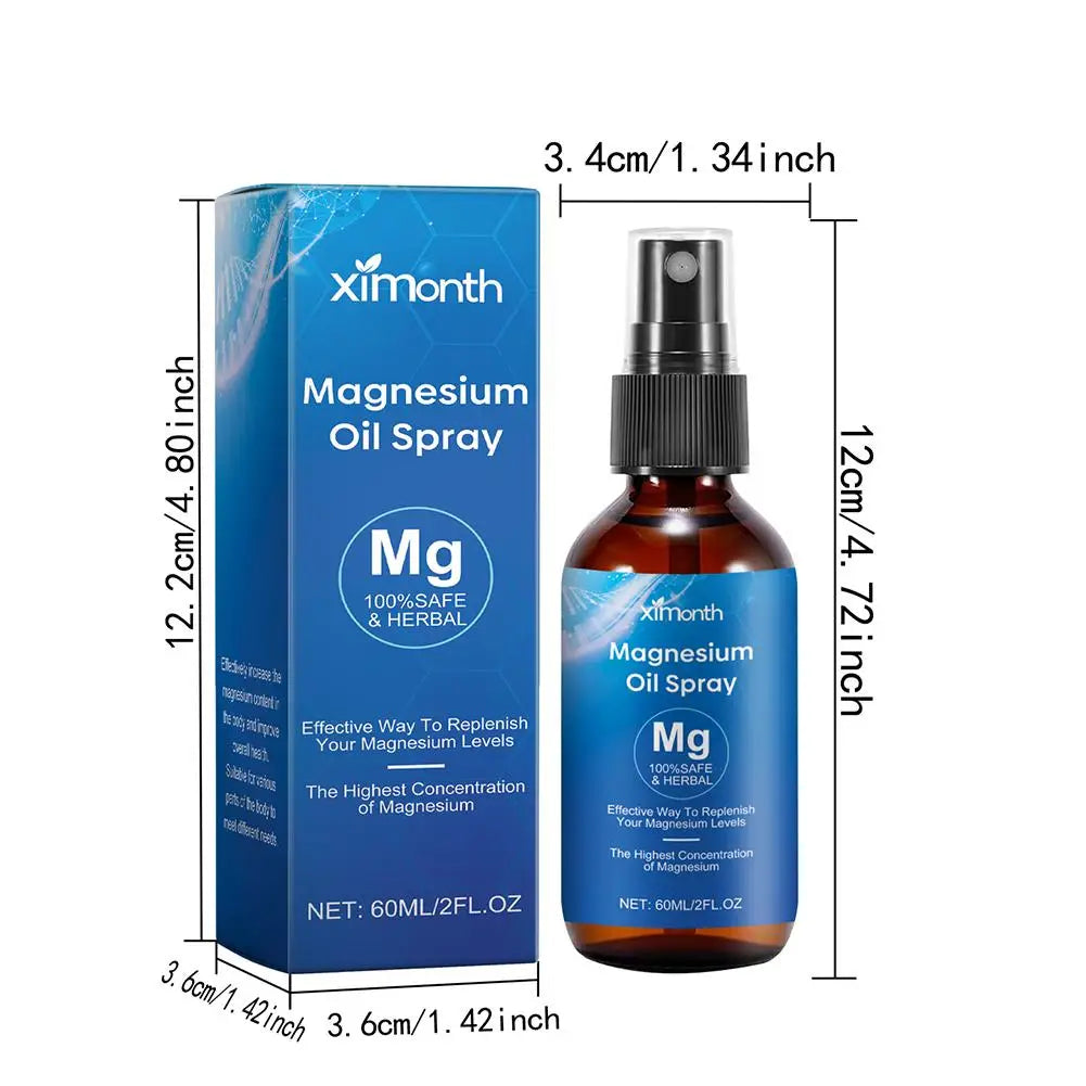 Spray d'huile essentielle de magnésium 5X, adoucit et lisse la peau pour le dominisme et un meilleur sommeil pour tous les âges