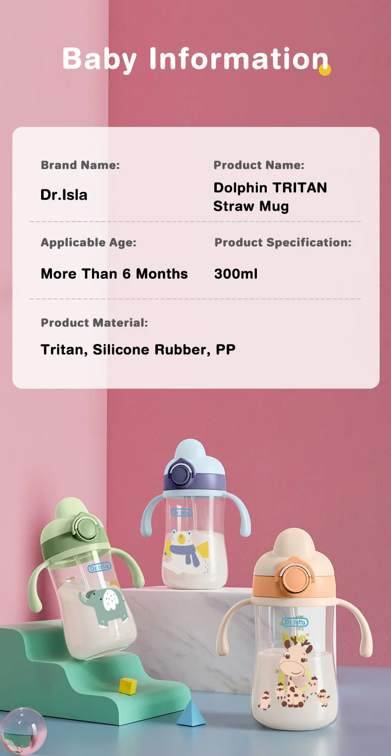 MAMIJOY 300ml biberons bébé tasse d'alimentation avec paille enfants apprendre alimentation bouteille à boire enfants formation tasses sans BPA