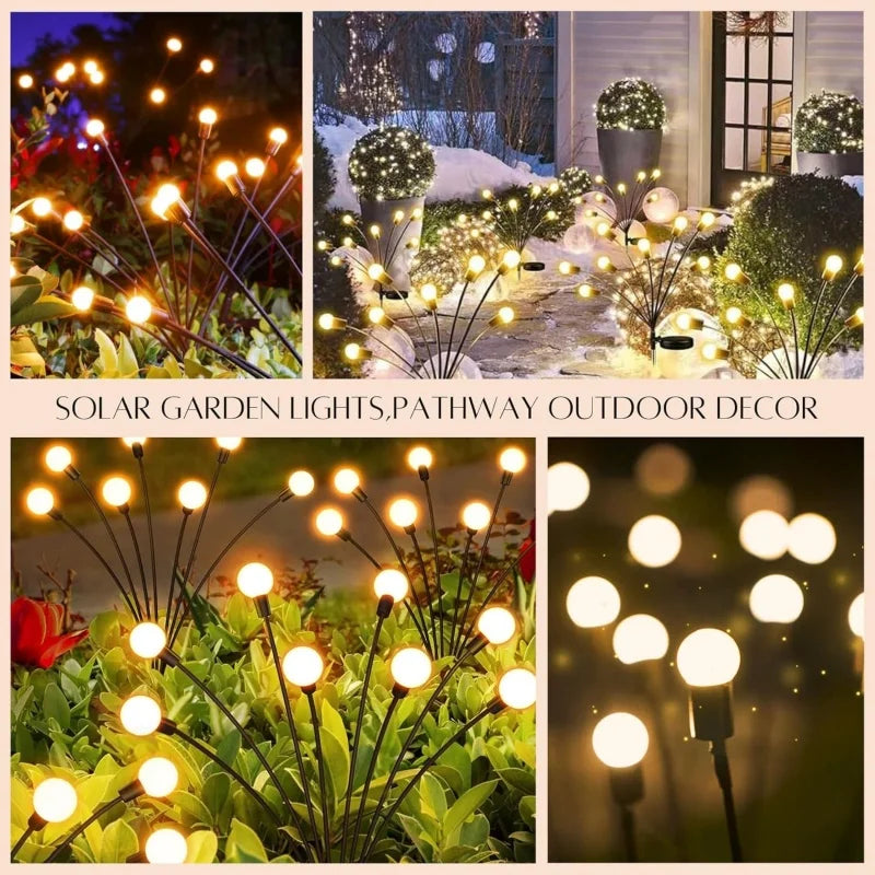 Lumières extérieures lampe de jardin solaire LED luciole prise de terre lampe IP65 étanche pour paysage cour vacances lumière décor
