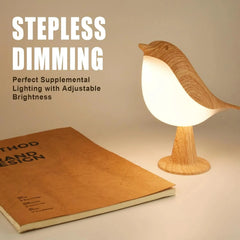 Petite lampe de bureau, lampe d'oiseau lampes de chevet avec 3 températures de couleur et capteur tactile, lampe sans fil veilleuse pour enfants