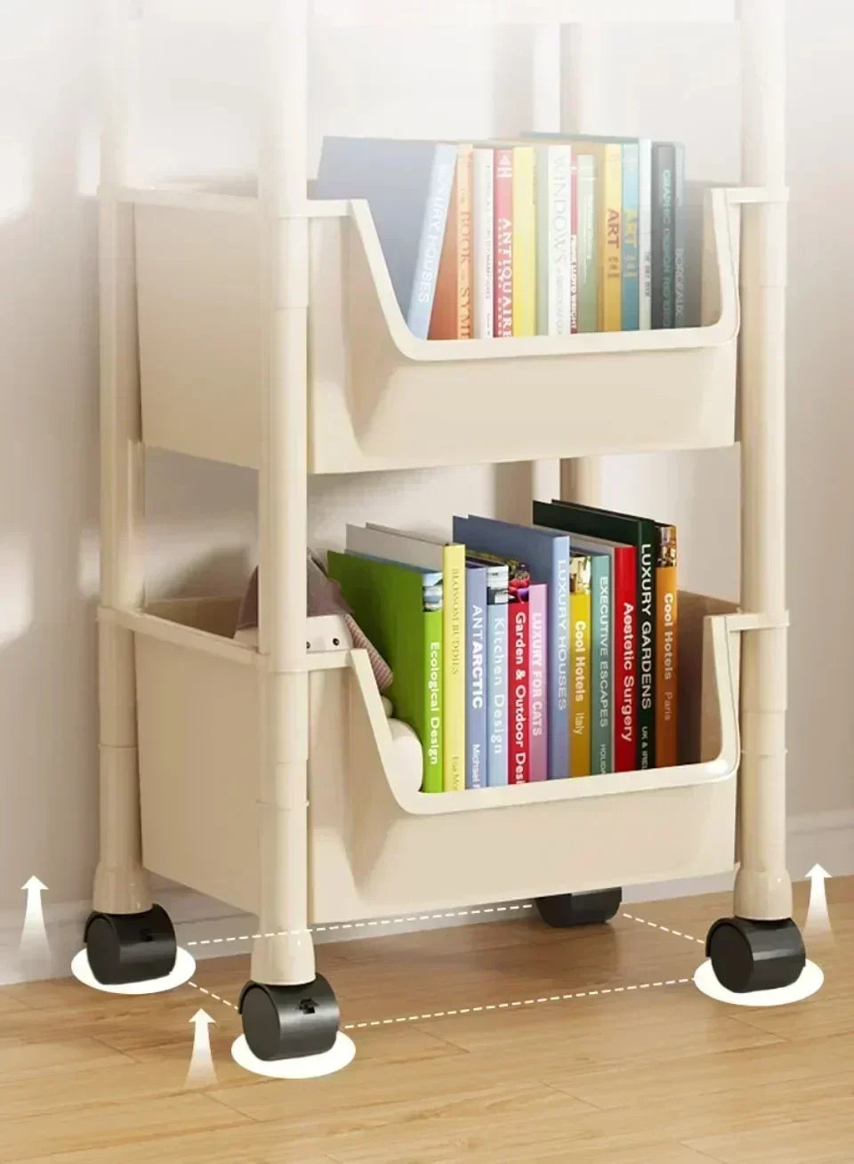 Bibliothèque à roulettes multicouche simple, armoire de rangement à fente étroite, coin de cuisine, petit meuble de rangement, T1