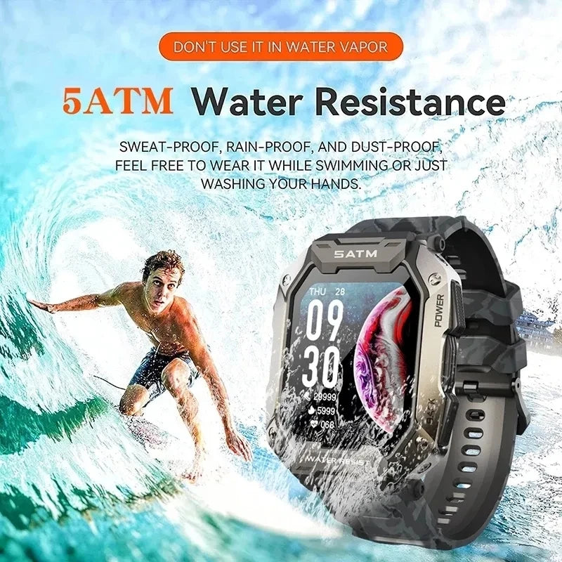 Montre intelligente étanche IP68 Iko pour hommes, horloge intelligente de natation, sports de plein air, suivi de la condition physique, moniteur de santé, montre intelligente pour Android, IOS