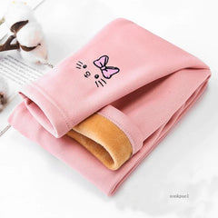 Thick and warm velvet leggings for girls aged 2 to 8 years, tights with a knee-length hem, for children, autumn and winter