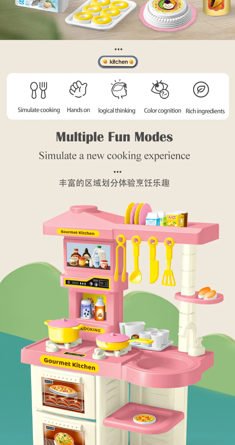 Accessoires de cuisine pour enfants, ensemble de jeu, jouets, aliments de cuisine, casseroles, Pots à lait, fourchette à pain pour enfants de 3 ans et plus, garçons et filles