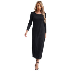 Femmes Abayas robe arabe islamique à manches longues prière musulmane dubaï caftan longues Robes ample basique Maxi robe longue dubaï caftan