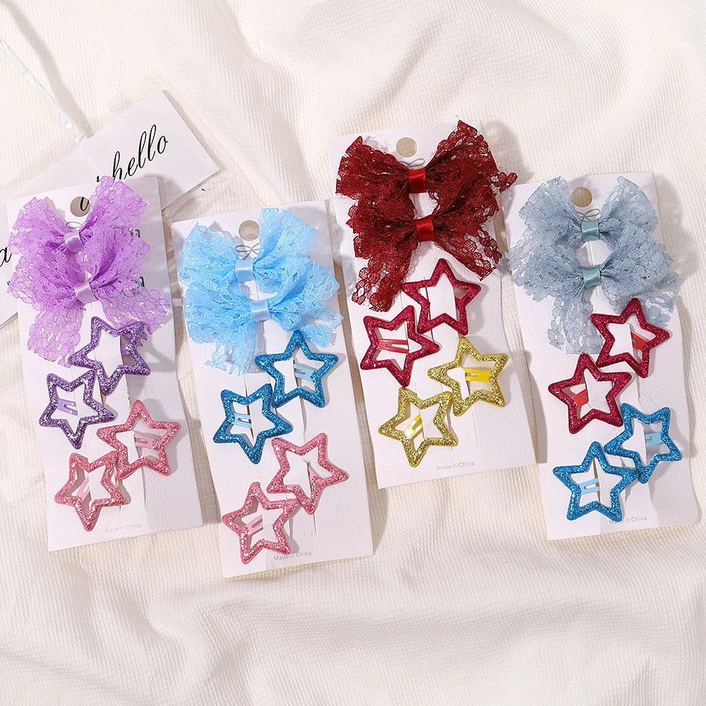 Enfants frais pince à cheveux ensemble fleur imprimé doux papillon épingles à cheveux enfants BB cheveux frange Clips Barrettes fille accessoires chapeaux