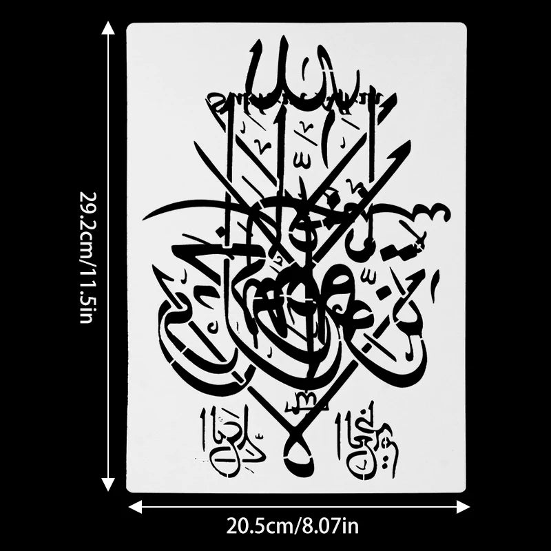 Pochoirs à écriture arabe islamique 29x21cm, bricolage, peinture murale, Scrapbook, gaufrage, Album, modèle de carte en papier, décor du Ramadan Eid Mubarak