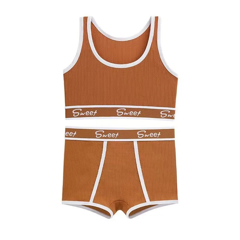 Ensemble de sous-vêtements d'entraînement pour femmes, soutien-gorge de Yoga sans couture, débardeur à bretelles, slip taille moyenne, vêtements de sport confortables
