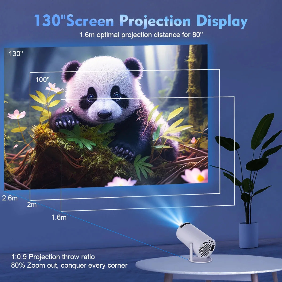2025new DITONG HY300 pro nouveau projecteur HD 4K portable Android LED vidéo Home cinéma cinéma mini projecteur film HY300plus