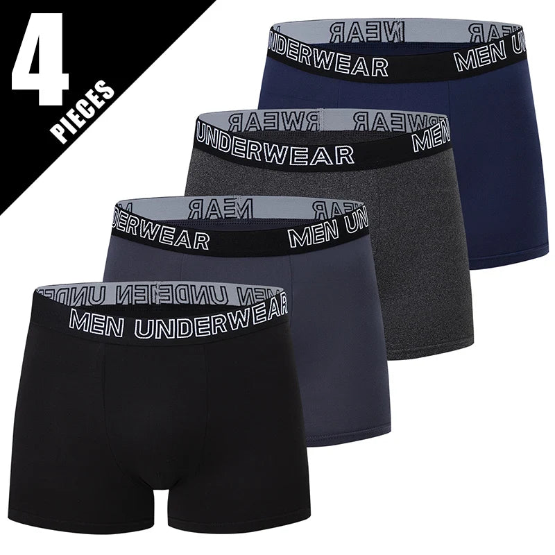Ensemble de 5/10 pièces de sous-vêtements tendances pour hommes, pantalons à coins plats, confortables, grande taille, couleur, short à taille élastique