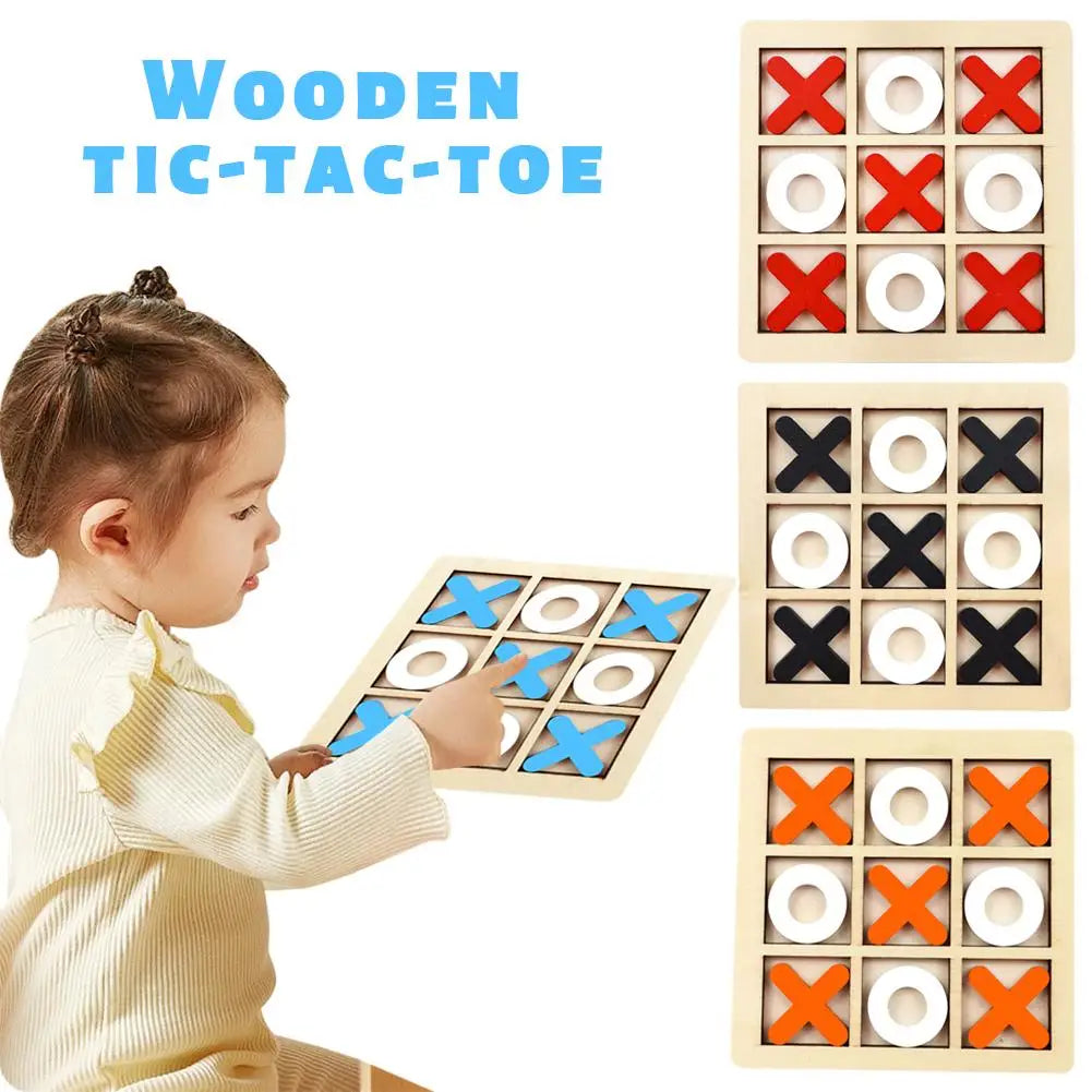 Mini Échiquier en Bois XO Tic Tac Parker, Puzzle d'Interaction Montessori, Jeu d'Entraînement, ApprentiCumbria du Cerveau, Jouet Précoce