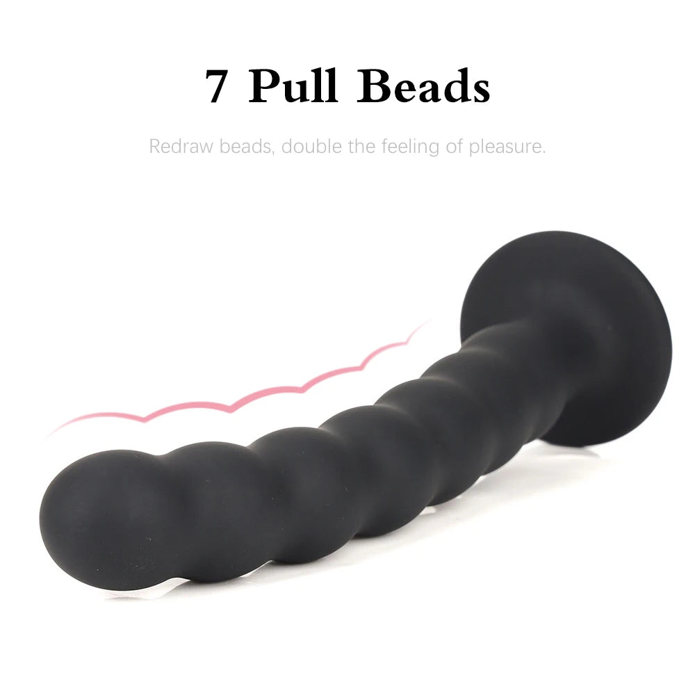 Sex toys for men and women, anal plug, prostate massager, sex products, vaginal stimulator with strong suction cup, silicone bead dildo
