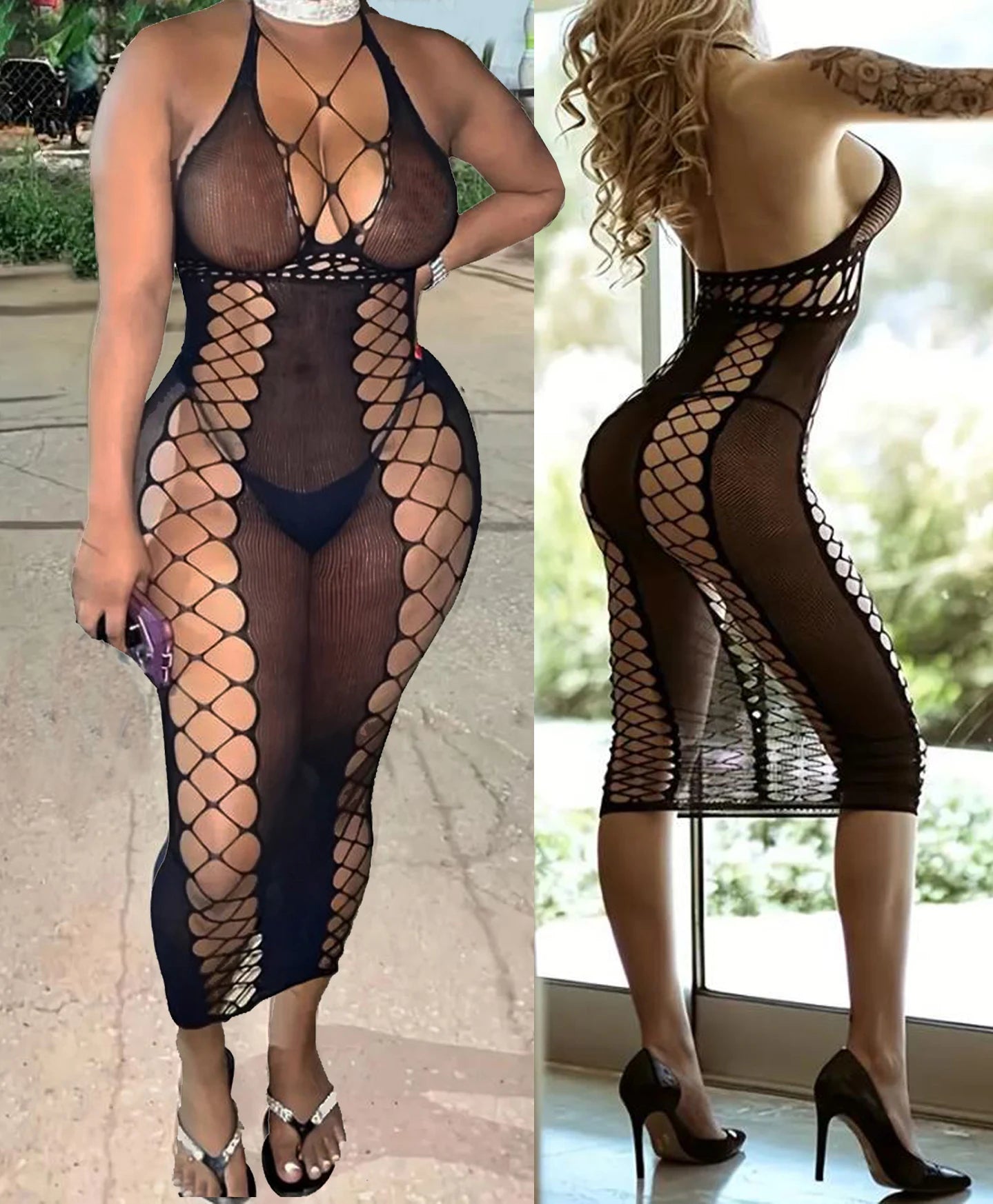 Vêtements de nuit sexy grande taille lingerie Babydoll Maille bowknot Floral Body Stocking Intimate Catsuit Jarretière Robe longue sexy jupe longue