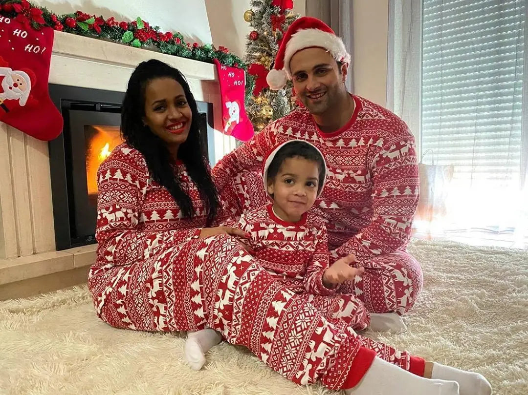 Ensemble de pyjamas parent-enfant, vêtements de Noël, vêtements d'intérieur parent-enfant, impression de Noël, nouveau