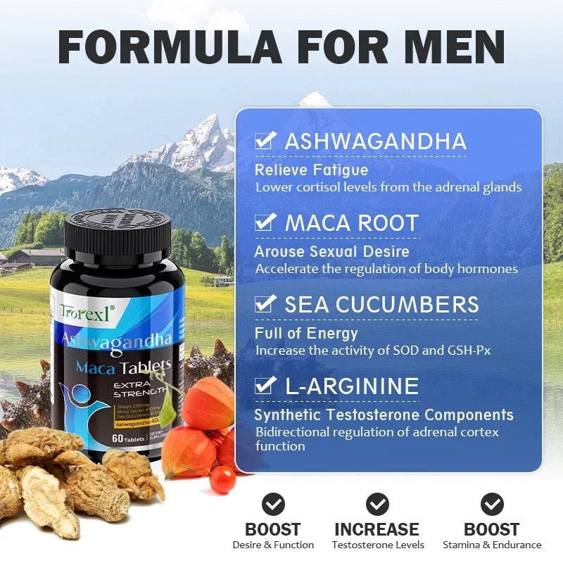 Obtenez une solution sûre et efficace du supplément masculin Ashwagandha, durée insérable