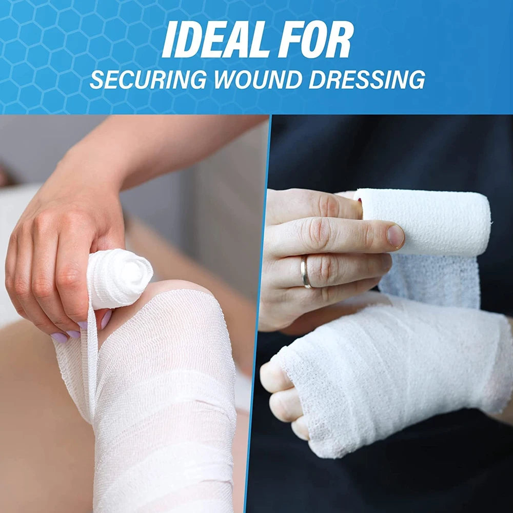 Rouleaux de bandage en gaze, bandages élastiques jetables, en coton respirant, pour soins des plaies, Kits de survie pour soins infirmiers, 1/3/5/6 rouleaux