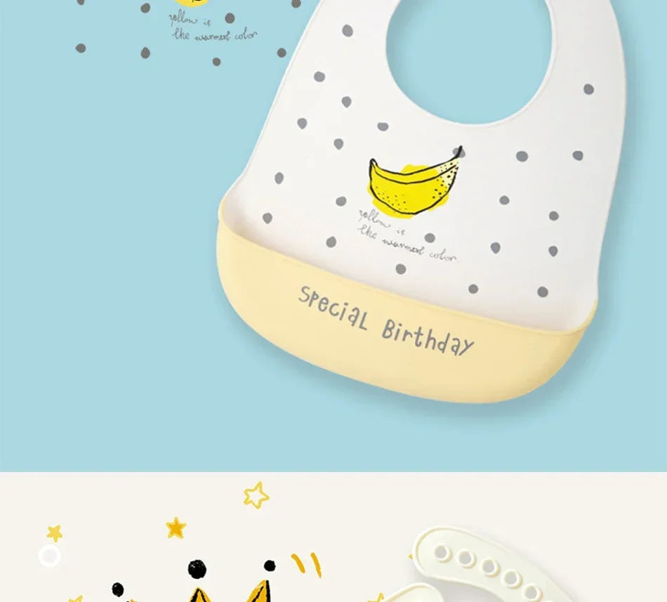 Bavoirs en Silicone souple pour bébés garçons et filles, bavoir imperméable pour nourrissons, tabliers de dessin animé pour nouveau-nés, bavoirs pour tout-petits, tissus pour rots, Bandana