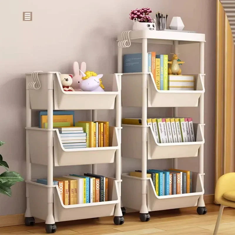 Bibliothèque à roulettes multicouche simple, armoire de rangement à fente étroite, coin de cuisine, petit meuble de rangement, T1