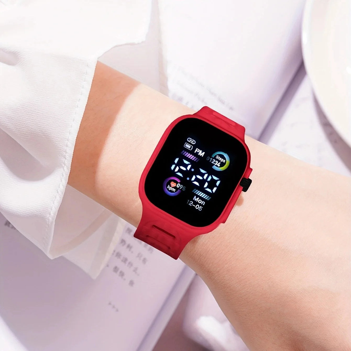 Montre-bracelet de sport numérique à affichage LED pour enfants, montre électronique Shoous pour garçons et filles, horloge pour étudiants, cadeaux