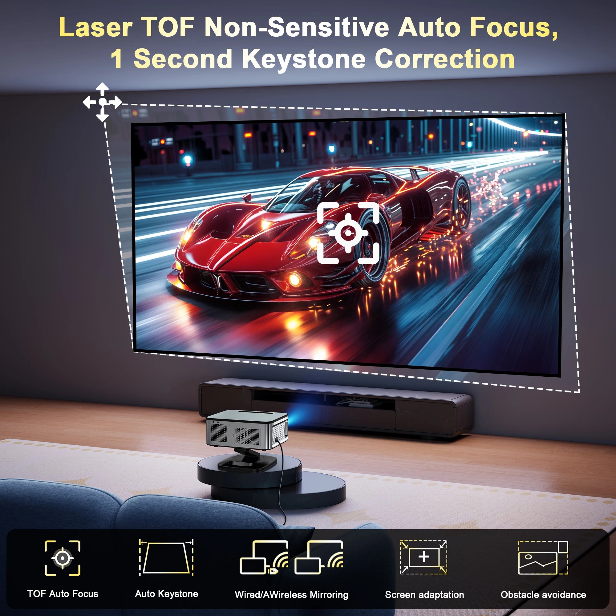 2025 Horlat 45000 Lumens 4K UHD projecteur Laser TOF Focus Android 12 WiFi 1080P Full HD projecteur de cinéma maison pour Netflix