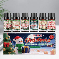 Ensemble d'huiles essentielles d'aromathérapie de noël, parfum longue durée, 6 parfums de vacances, parfums festifs et atmosphère relaxante, 6x10ml