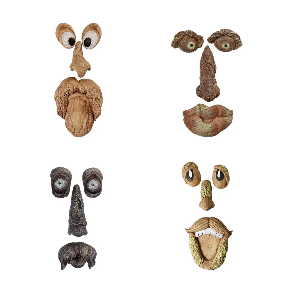 Décor de jardin enchanteur en résine avec visage d'arbre, matériaux de décoration, application multi-scènes, fantôme d'écorce, ornement de visage