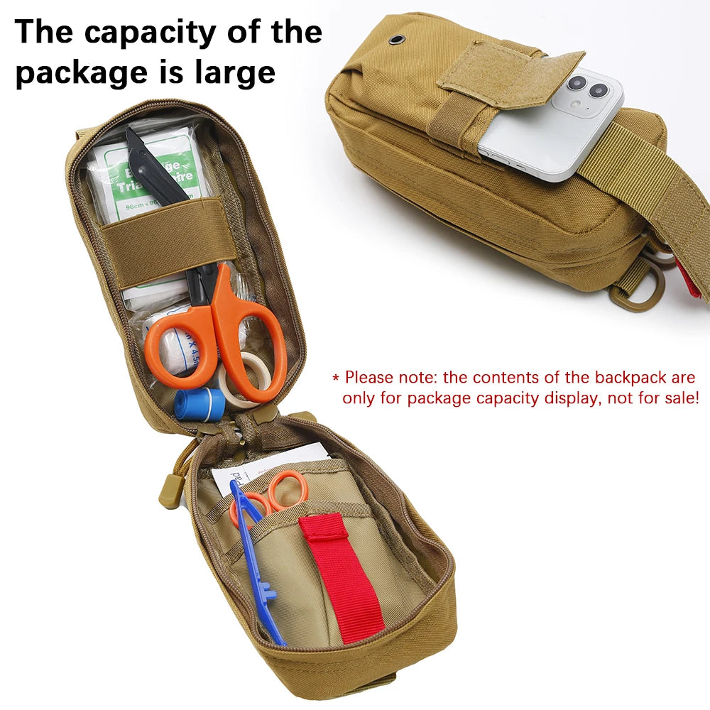 Trousse de premiers secours professionnelle, garrot de sauvetage médical, pochette EDC, outil de survie Molle pour Camping en plein air randonnée d'urgence