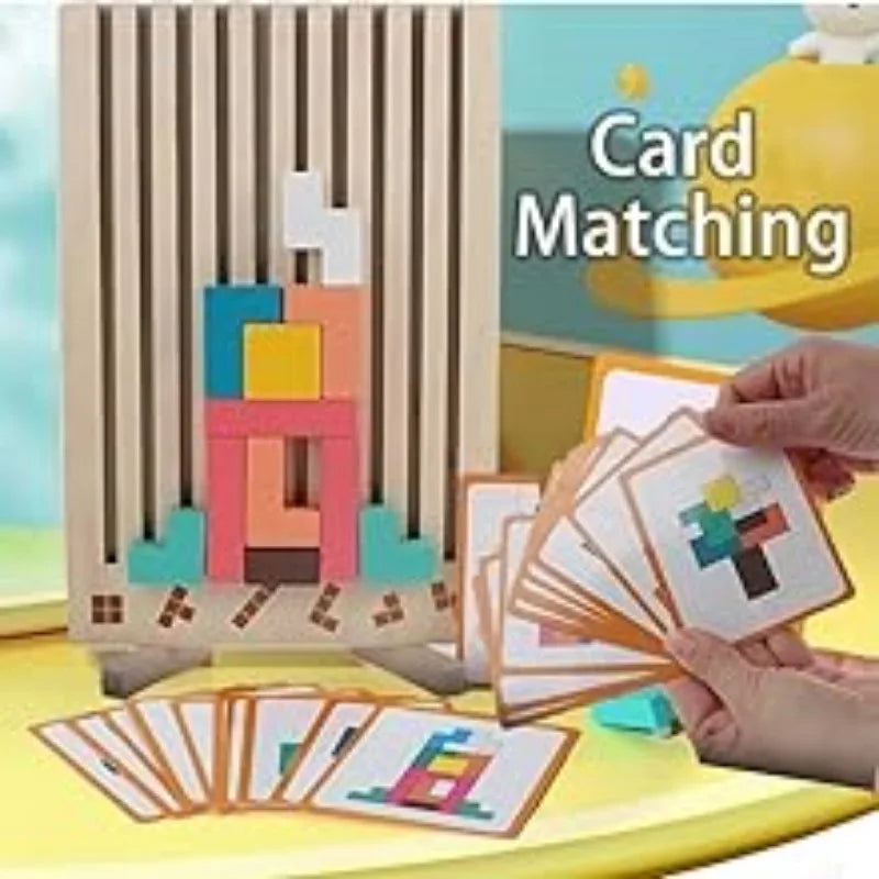 Puzzle en bois, jeu d'empilage pour activité de rassemblement familial, casse-tête STEM pour enfants et adultes, éducatif sensoriel Montessori