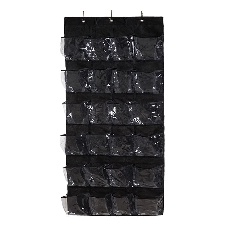 Organisateur de chaussures mural à 24 grilles, support de rangement suspendu au-dessus de la porte, placard de chambre à coucher, sac de rangement de chaussures pour chambre