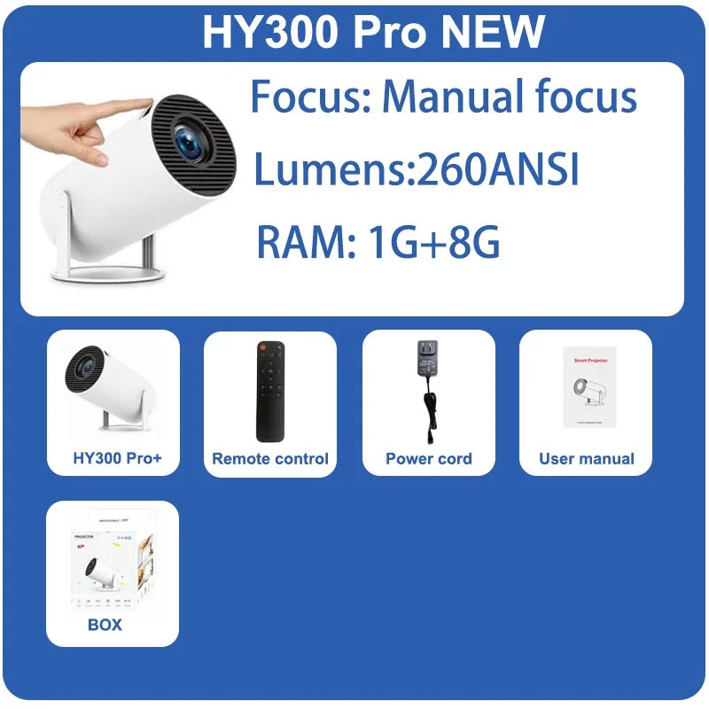 2025new DITONG HY300 pro nouveau projecteur HD 4K portable Android LED vidéo Home cinéma cinéma mini projecteur film HY300plus